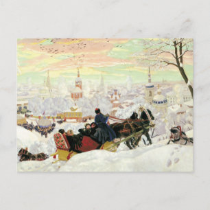 Sleigh Ride Malerei Postkarte