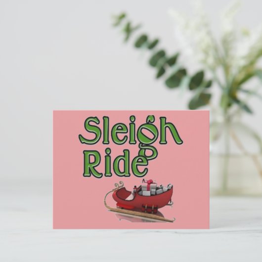Sleigh Ride Postkarte (Stehend Vorderseite)