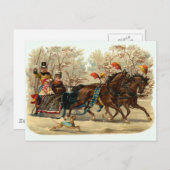 "Sleigh Ride" Weihnachtsfeiertag Postkarte (Vorne/Hinten)