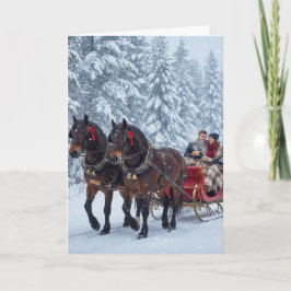 Sleigh rides and snowfall- Christmas Card Karte
