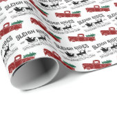 Sleigh Rides Rustic Red Truck Weihnachten Geschenkpapier (Rolleneckpunkt)