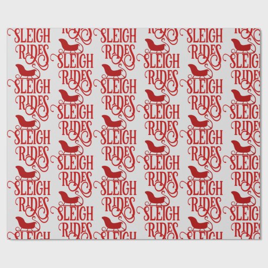 Sleigh Rides Typografy Pattern Geschenkpapier (Flach)