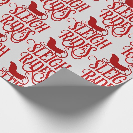 Sleigh Rides Typografy Pattern Geschenkpapier (Ecke)