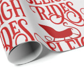 Sleigh Rides Typografy Pattern Geschenkpapier (Rolleneckpunkt)