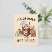 Sleigh Rides und Hot Cocoa Postkarte (Stehend Vorderseite)