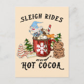 Sleigh Rides und Hot Cocoa Postkarte (Vorderseite)
