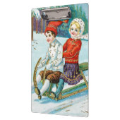 Sleigh riding at Christmas time Klemmbrett (Links)