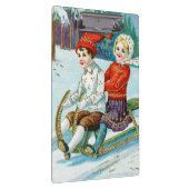 Sleigh riding at Christmas time Klemmbrett (Rechts)