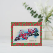 Sleigh Riding Children Postkarte (Stehend Vorderseite)