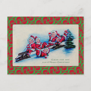 Sleigh Riding Children Postkarte