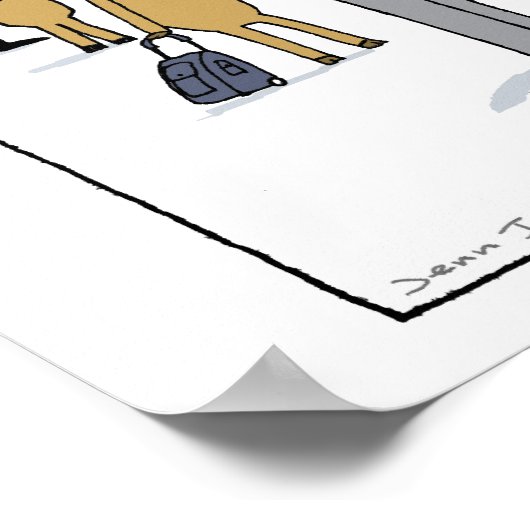 Sleigh Security - Funny Christmas Cartoon Poster (Ecke)