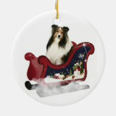 Sleigh Sheltie Keramikornament (Hinten)