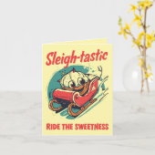 Sleigh-tastic – Fun and Festive Christmas Pun  Karte (Gelbe Blume)