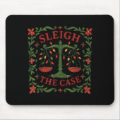Sleigh The Case Funny Lawyer Xmas Design Mousepad (Vorne)