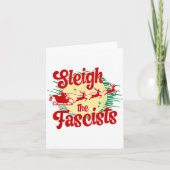 Sleigh The Fascists Funny Litical Christmas Human Karte (Vorderseite)