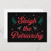 Sleigh The Patriarchy Feminist Christmas Postkarte (Vorne/Hinten)
