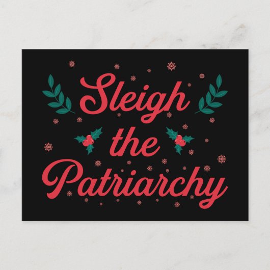 Sleigh The Patriarchy Feminist Christmas Postkarte (Vorderseite)