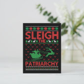 Sleigh The Patriarchy Feminist Christmas Postkarte (Stehend Vorderseite)