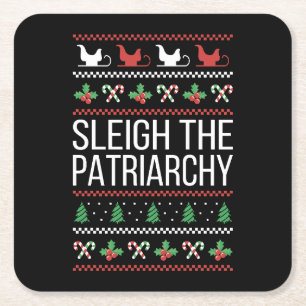 Sleigh The Patriarchy II Rechteckiger Pappuntersetzer