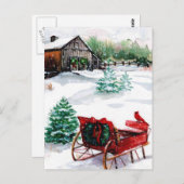 Sleigh und Red Robin Postkarte (Vorne/Hinten)
