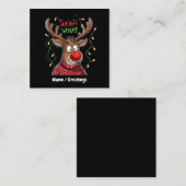 Sleigh Was? Unglaublich witzig Take on Christmas C Quadratische Visitenkarte (Vorne/Hinten)