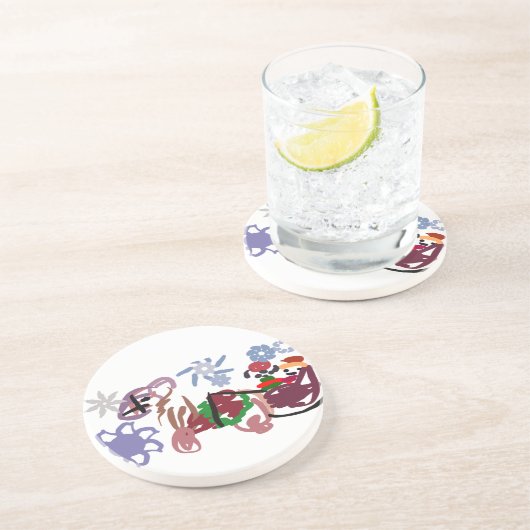 Sleigh winter Getränkeuntersetzer (Seite)