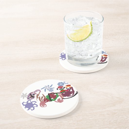  Sleigh winter  Getränkeuntersetzer (Seite)