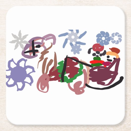  Sleigh winter  Rechteckiger Pappuntersetzer (Vorderseite)