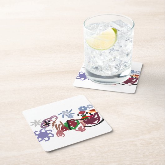  Sleigh winter  Rechteckiger Pappuntersetzer (Vor Ort)