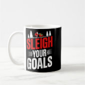 Sleigh Your Goals Santa Merry Christmas Motivation Kaffeetasse (Links)