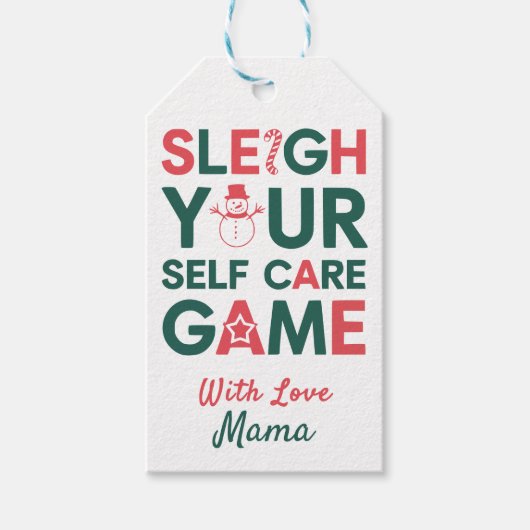 Sleigh Your Self-Care Game Holiday Geschenkanhänger (Vorderseite)