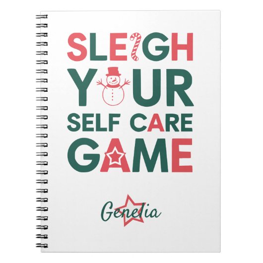 Sleigh Your Self-Care Game Holiday Notizblock (Vorderseite)