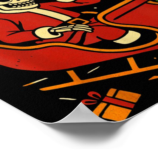 Sleighed By 67 Funny Skeleton Santa 6 7 Trend Xmas Poster (Ecke)