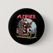 Sleigher Hail Santa Heavy Metal Christmas Rock Xma Button (Vorderseite)