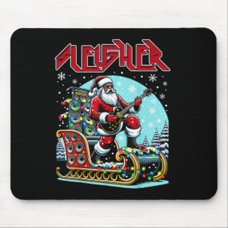Sleigher Hail Santa Heavy Metal Christmas Rock Xma Mousepad