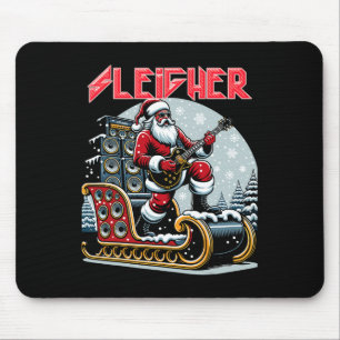 Sleigher Hail Santa Heavy Metal Christmas Rock Xma Mousepad