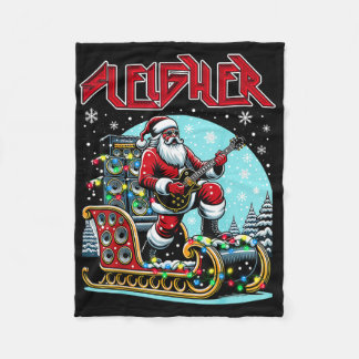Sleigher Hail Santa Heavy Metal Weihnachts Rock Xm Fleecedecke