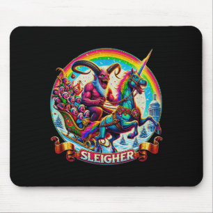 Sleigher Krampus Einhorn Dämon Horror Weihnachten Mousepad