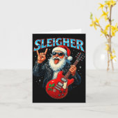 Sleigher Rock Santa Funny Metal Christmas Design Karte (Gelbe Blume)