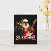 Sleigher Rock Santa Funny Metal Christmas Design Karte (Gelbe Blume)