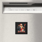 Sleigher Rock Santa Funny Metal Christmas Design Magnet (In Situ (Geschirrspüler))