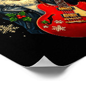 Sleigher Rock Santa Funny Metal Christmas Design  Poster (Ecke)