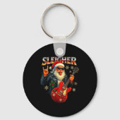 Sleigher Rock Santa Funny Metal Christmas Design  Schlüsselanhänger (Vorderseite)