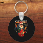 Sleigher Rock Santa Funny Metal Christmas Design  Schlüsselanhänger (Vorderseite)