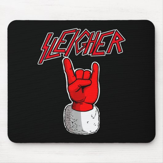 Sleigher Santa Claus Metal Christmas Funny Hail Sa Mousepad (Vorne)