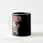 Sleigher Santa Claus Metal Christmas Hail Funny Zweifarbige Tasse (Vorderseite Links)