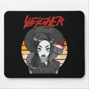 Sleigher Santa Claus Metal Weihnachten Funny Goth  Mousepad