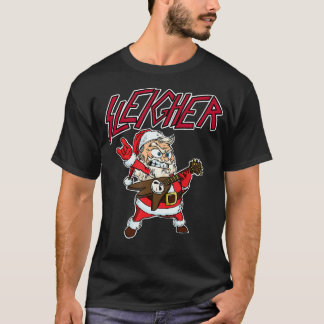Sleigher Santa Claus Metal Weihnachten lustige Hai T-Shirt