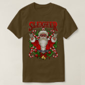 Sleigher Santa Claus Rocker Heavy Metal Weihnachte T-Shirt (Design vorne)