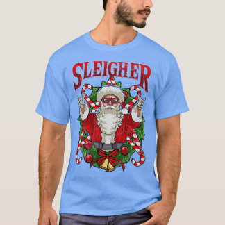 Sleigher Santa Claus Rocker Heavy Metal Weihnachte T-Shirt